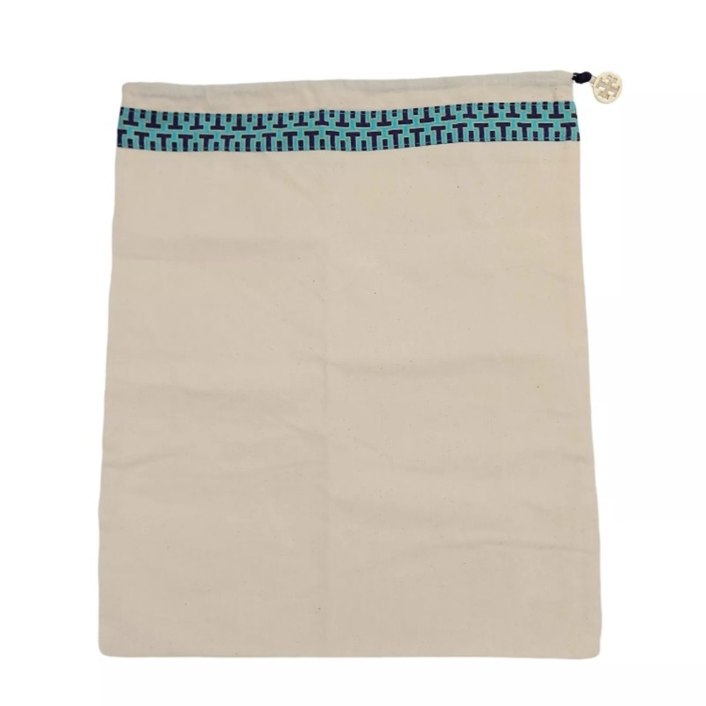 AUTHENTIC Tory Burch Dust Bag Beige Drawstring Logo Charm 15"β x 11 1/2", NEW
